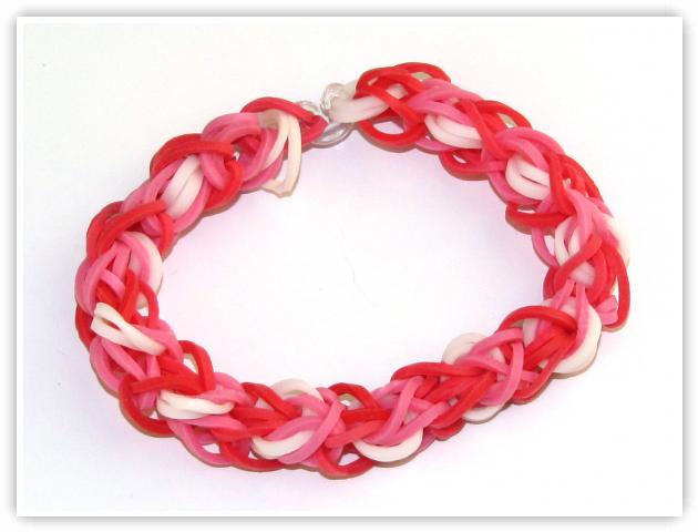 Rainbow Loom Patterns - Hugs And Kisses bracelet